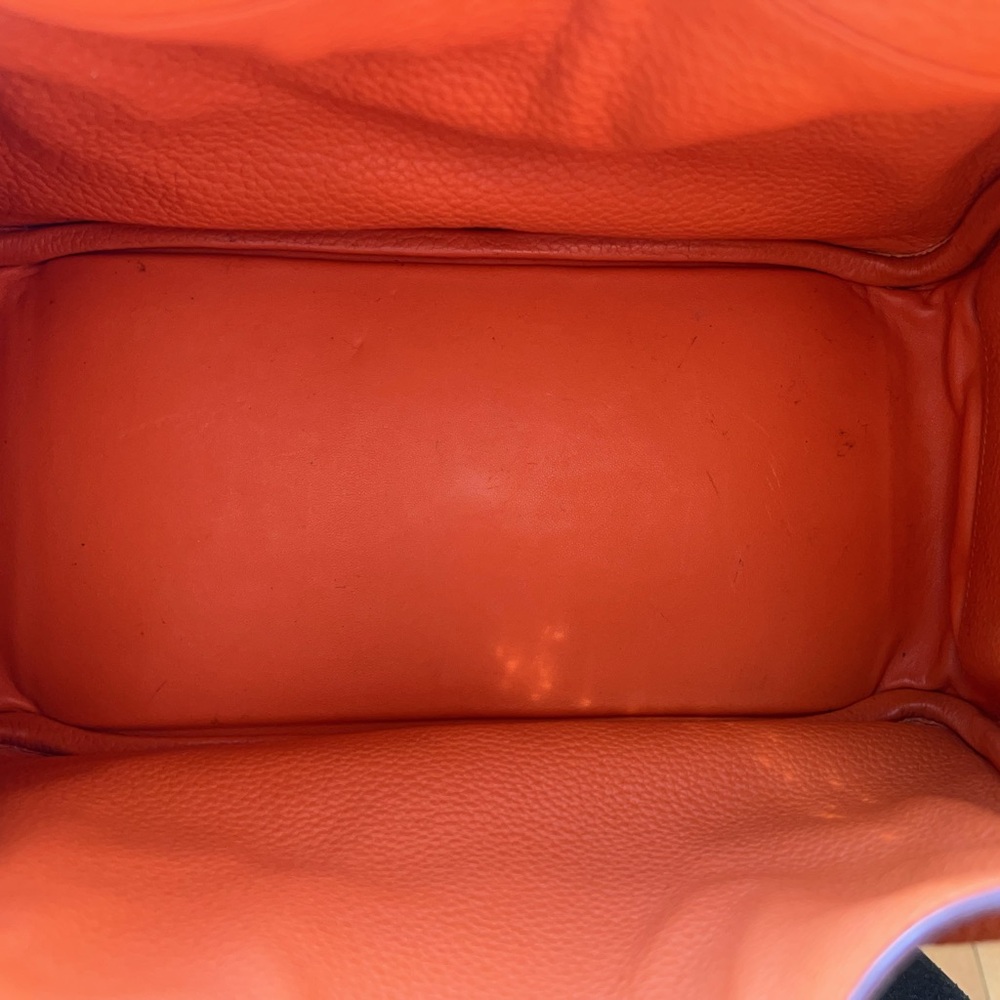 Hermes Orange Clemence Palladium Plated Lindy Bag 30 - Picture 2 of 12